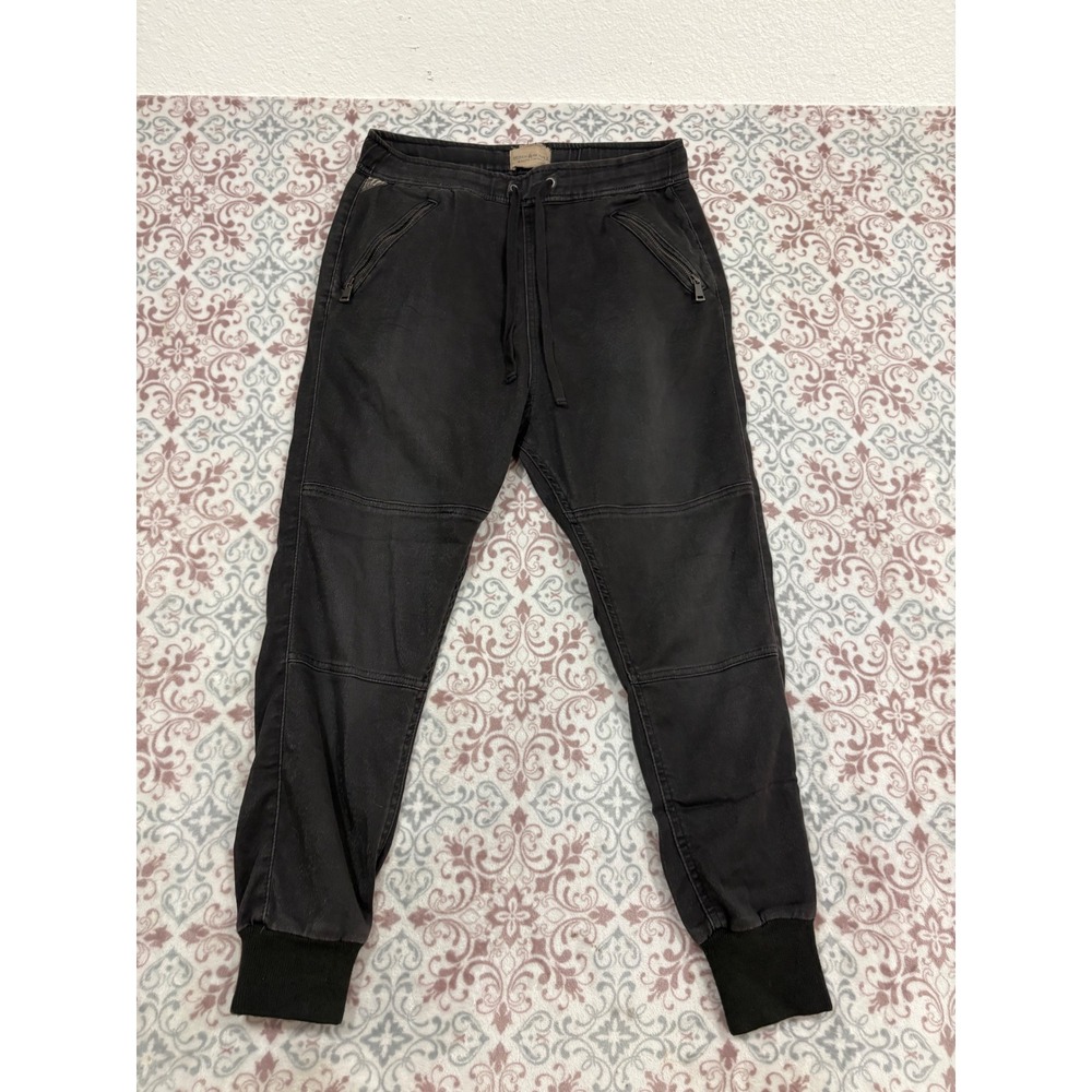 Denim & Supply Ralph Lauren Mens Moto Joggers Black Elastic Waist Pants Size M